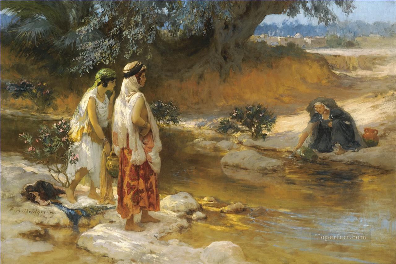 AT THE WATERs EDGE Frederick Arthur Bridgman Arab Oil Paintings